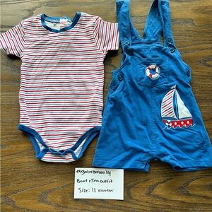 Blue Nautical Baby Outfit Set